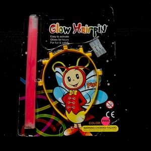 Fun Central Glow In the Dark Hairpin Headband Set Pink Glow Light Kids Hair